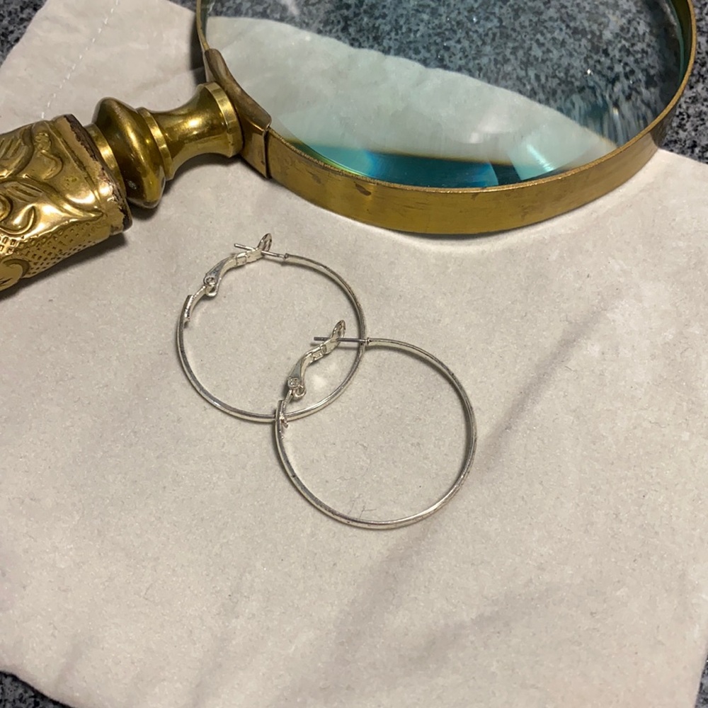Small vintage 90s sterling Silver hoop earrings